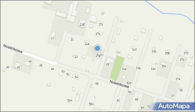 Nowe Załubice, Nowinkowa, 27a, mapa Nowe Załubice