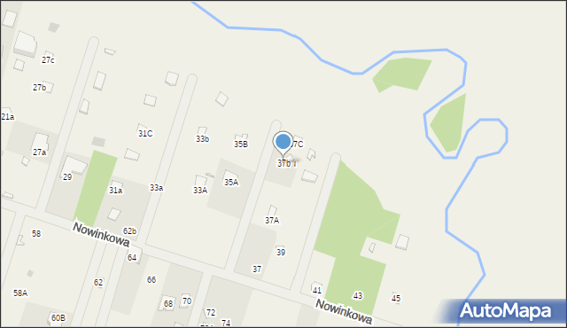 Nowe Załubice, Nowinkowa, 37b, mapa Nowe Załubice