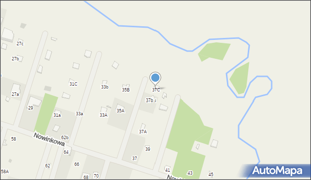 Nowe Załubice, Nowinkowa, 37C, mapa Nowe Załubice