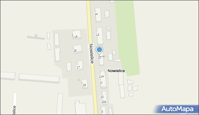 Nowielice, Nowielice, 12, mapa Nowielice