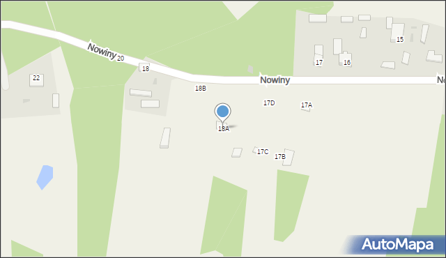 Nowiny, Nowiny, 18A, mapa Nowiny