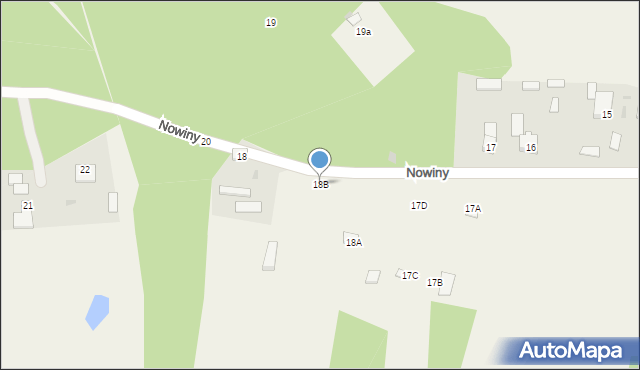 Nowiny, Nowiny, 18B, mapa Nowiny
