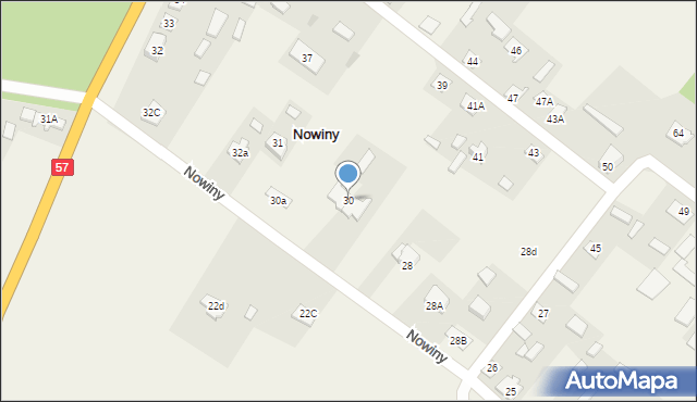 Nowiny, Nowiny, 30, mapa Nowiny