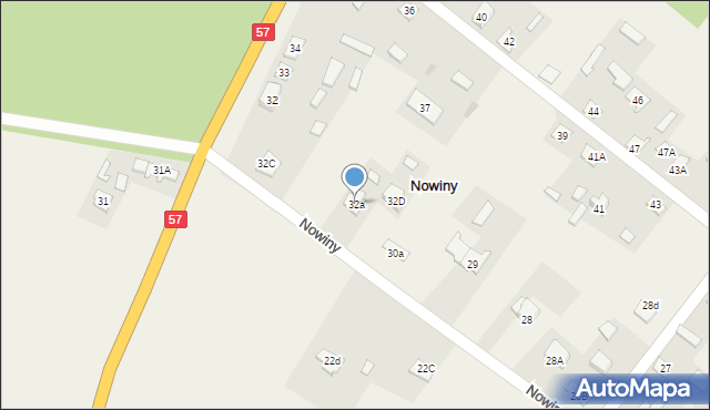 Nowiny, Nowiny, 32a, mapa Nowiny