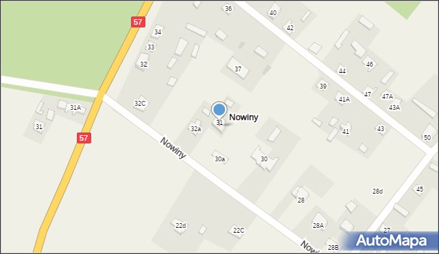 Nowiny, Nowiny, 32D, mapa Nowiny