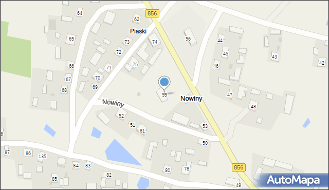 Nowiny, Nowiny, 55, mapa Nowiny