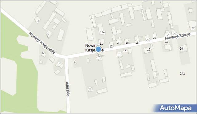 Nowiny Kasjerskie, Nowiny Kasjerskie, 10, mapa Nowiny Kasjerskie