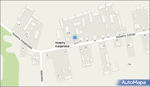 Nowiny Kasjerskie, Nowiny Kasjerskie, 12, mapa Nowiny Kasjerskie