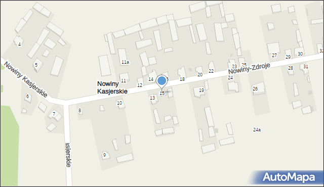 Nowiny Kasjerskie, Nowiny Kasjerskie, 15, mapa Nowiny Kasjerskie