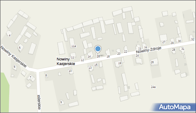 Nowiny Kasjerskie, Nowiny Kasjerskie, 16, mapa Nowiny Kasjerskie