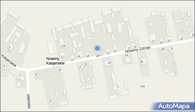 Nowiny Kasjerskie, Nowiny Kasjerskie, 18, mapa Nowiny Kasjerskie