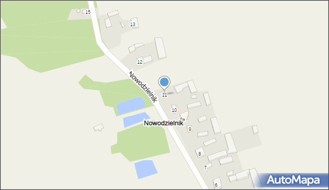 Nowodzielnik, Nowodzielnik, 11, mapa Nowodzielnik