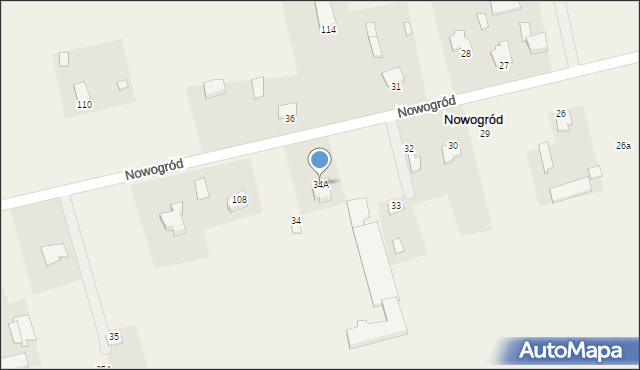 Nowogród, Nowogród, 34A, mapa Nowogród