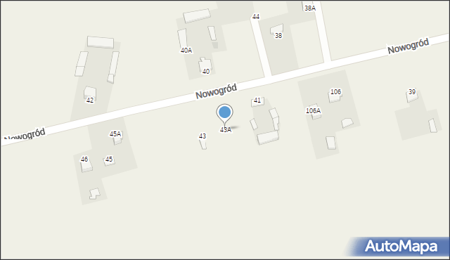 Nowogród, Nowogród, 43A, mapa Nowogród