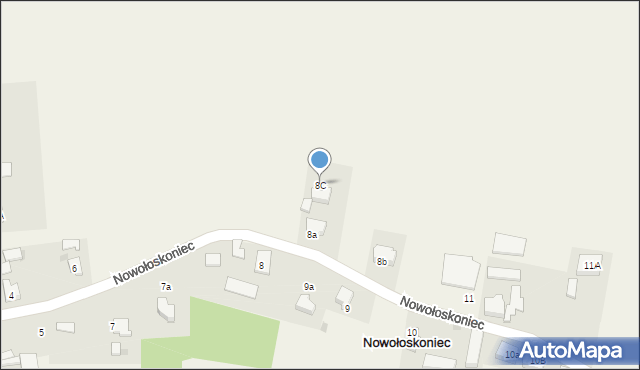 Nowołoskoniec, Nowołoskoniec, 8C, mapa Nowołoskoniec