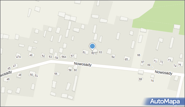 Nowosady, Nowosady, 62, mapa Nowosady
