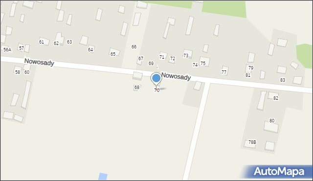 Nowosady, Nowosady, 70, mapa Nowosady