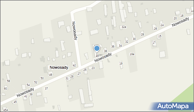 Nowosady, Nowosady, 40, mapa Nowosady