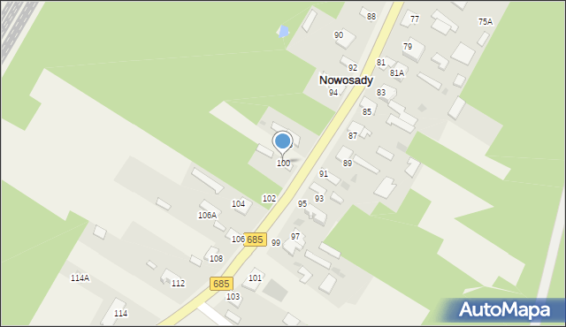 Nowosady, Nowosady, 100, mapa Nowosady