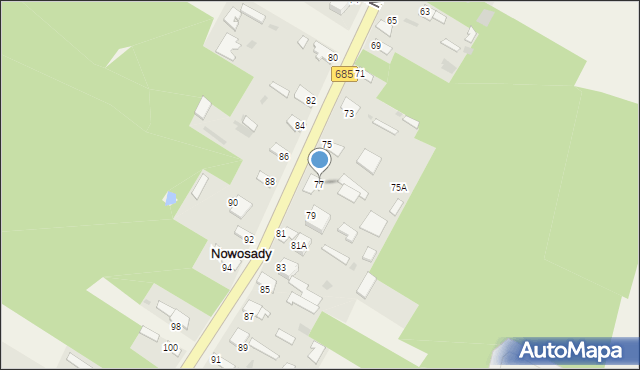 Nowosady, Nowosady, 77, mapa Nowosady