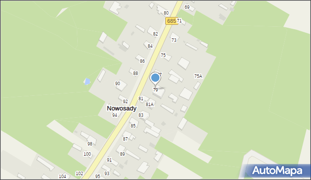 Nowosady, Nowosady, 79, mapa Nowosady