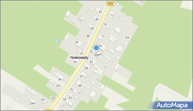 Nowosady, Nowosady, 81A, mapa Nowosady