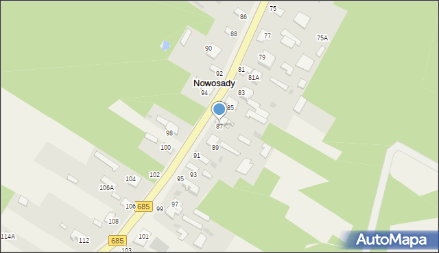 Nowosady, Nowosady, 87, mapa Nowosady