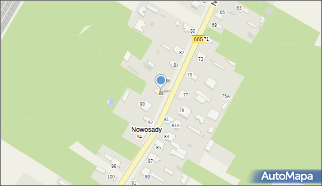 Nowosady, Nowosady, 88, mapa Nowosady