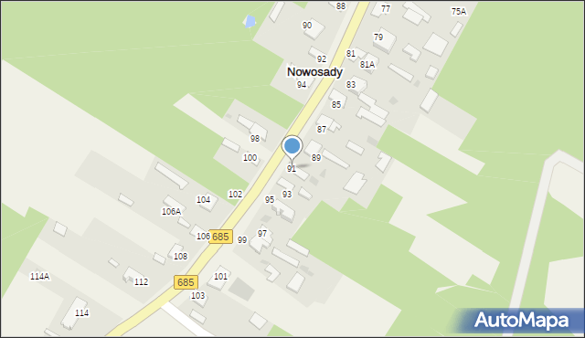 Nowosady, Nowosady, 91, mapa Nowosady