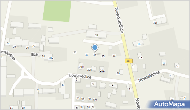 Nowosiedlice, Nowosiedlice, 36, mapa Nowosiedlice