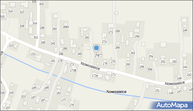 Nowosielce, Nowosielce, 278, mapa Nowosielce