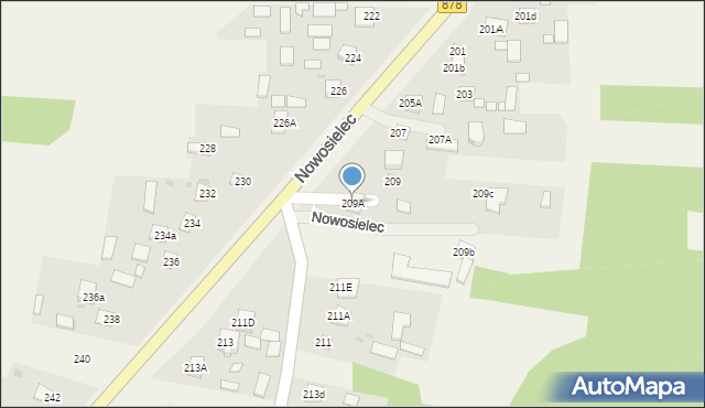 Nowosielec, Nowosielec, 209A, mapa Nowosielec