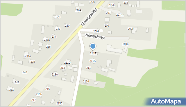 Nowosielec, Nowosielec, 211E, mapa Nowosielec