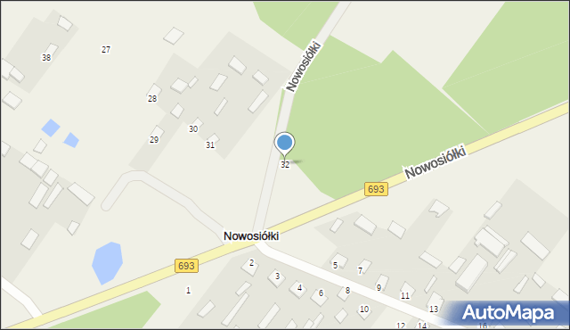 Nowosiółki, Nowosiółki, 32, mapa Nowosiółki