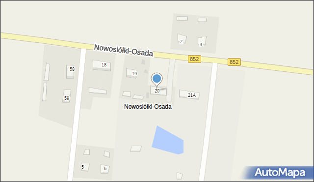 Nowosiółki, Nowosiółki-Osada, 20, mapa Nowosiółki