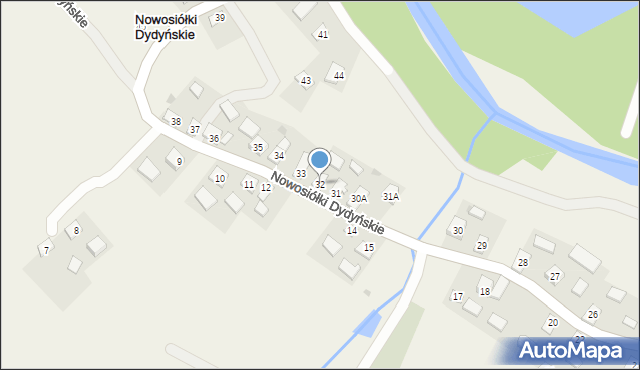 Nowosiółki Dydyńskie, Nowosiółki Dydyńskie, 32, mapa Nowosiółki Dydyńskie