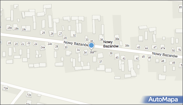 Nowy Bazanów, Nowy Bazanów, 34a, mapa Nowy Bazanów