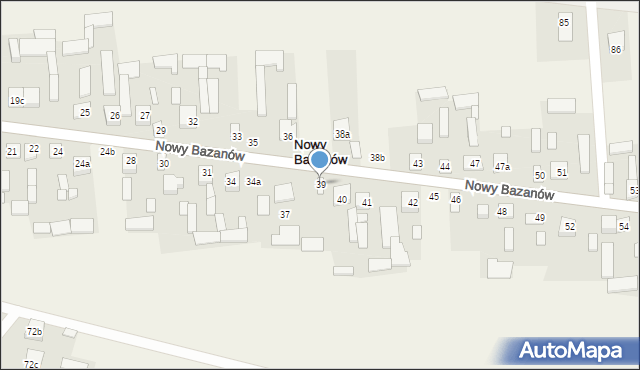 Nowy Bazanów, Nowy Bazanów, 39, mapa Nowy Bazanów