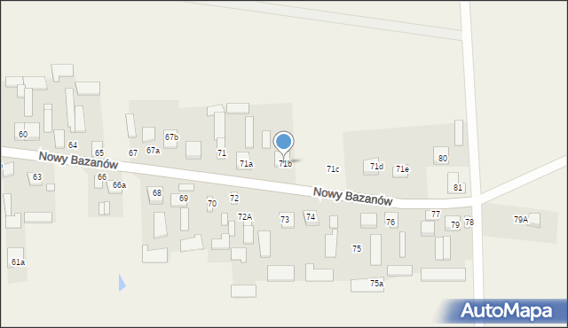 Nowy Bazanów, Nowy Bazanów, 71b, mapa Nowy Bazanów