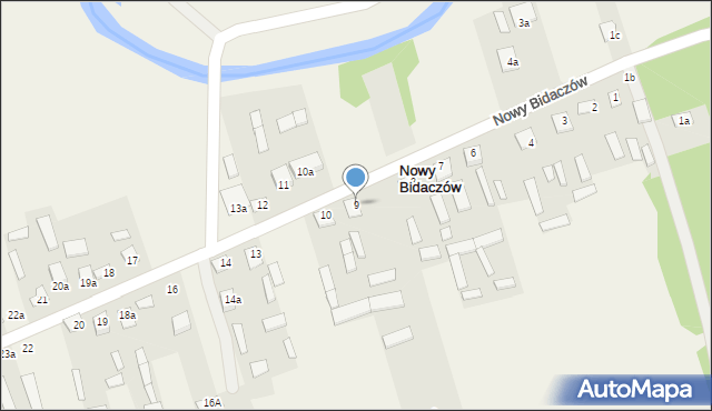 Nowy Bidaczów, Nowy Bidaczów, 9, mapa Nowy Bidaczów