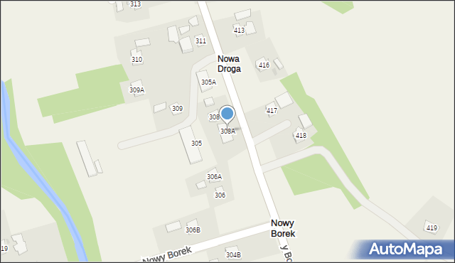 Nowy Borek, Nowy Borek, 308A, mapa Nowy Borek
