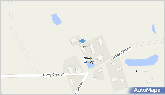 Nowy Cieszyn, Nowy Cieszyn, 12, mapa Nowy Cieszyn