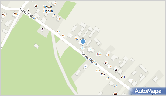 Nowy Dęblin, Nowy Dęblin, 11, mapa Nowy Dęblin