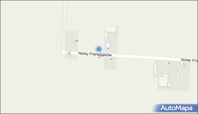 Nowy Franciszków, Nowy Franciszków, 12, mapa Nowy Franciszków