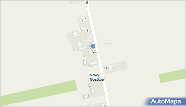 Nowy Gostków, Nowy Gostków, 5, mapa Nowy Gostków