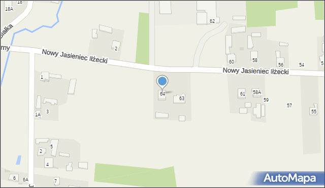 Nowy Jasieniec Iłżecki, Nowy Jasieniec Iłżecki, 64, mapa Nowy Jasieniec Iłżecki