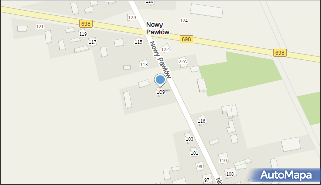 Nowy Pawłów, Nowy Pawłów, 109, mapa Nowy Pawłów