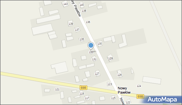 Nowy Pawłów, Nowy Pawłów, 133, mapa Nowy Pawłów