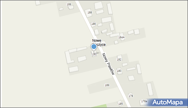 Nowy Pawłów, Nowy Pawłów, 191, mapa Nowy Pawłów