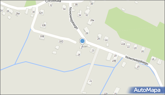 Nowy Sącz, Nowowiejskiego Feliksa, 27, mapa Nowego Sącza